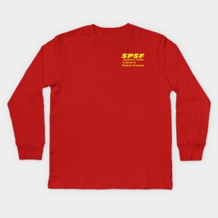 SPSF Yellow Lettering Logo Upper Left Chest Kids Long Sleeve T-Shirt